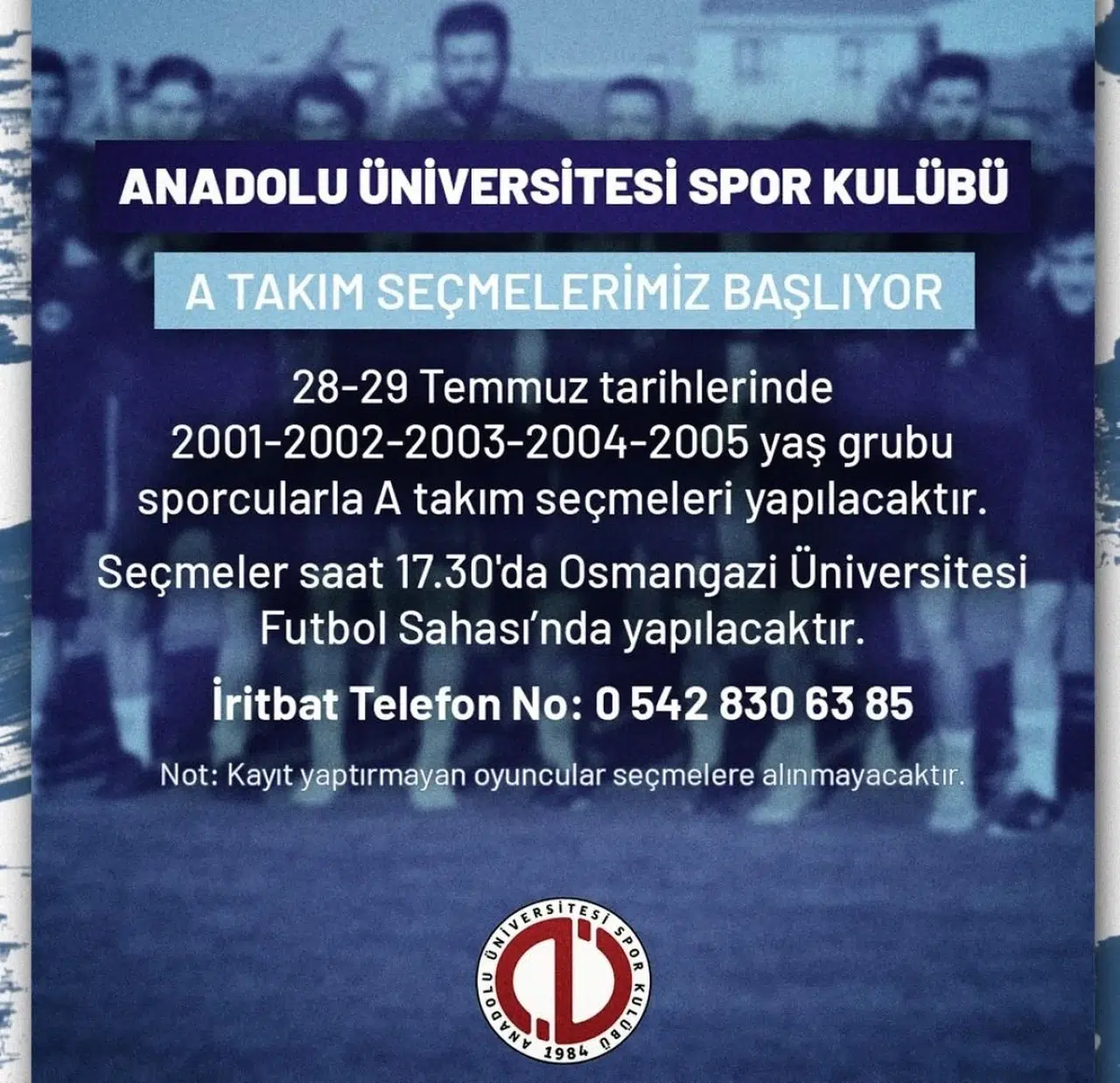 Eskişehir'de Anadolu Üniversitesi’nde Seçmeler Başlıyor