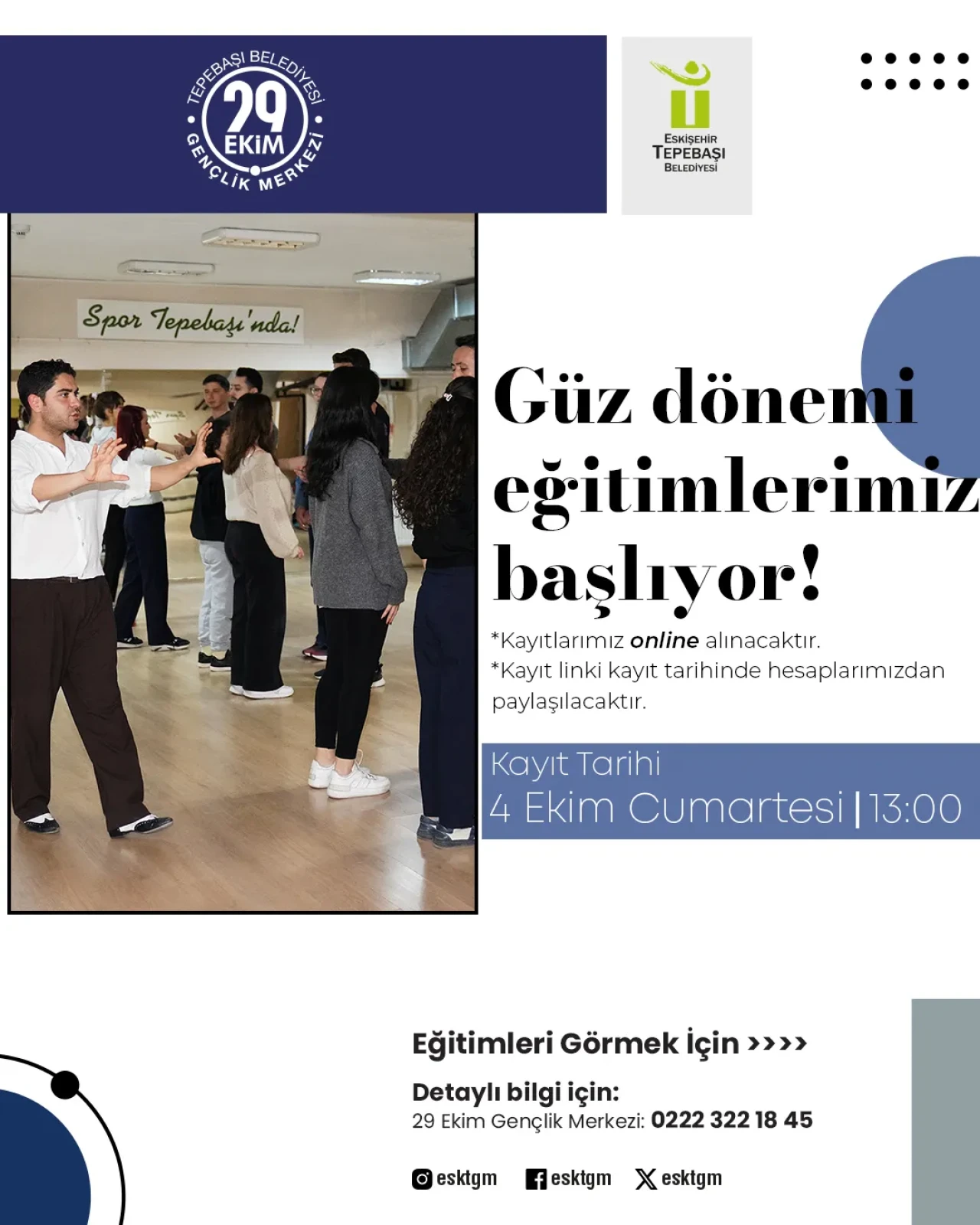 Tepebaşı Belediyesi Gençlik Merkezi’nde Güz Dönemi Kayıtları Başlıyor
