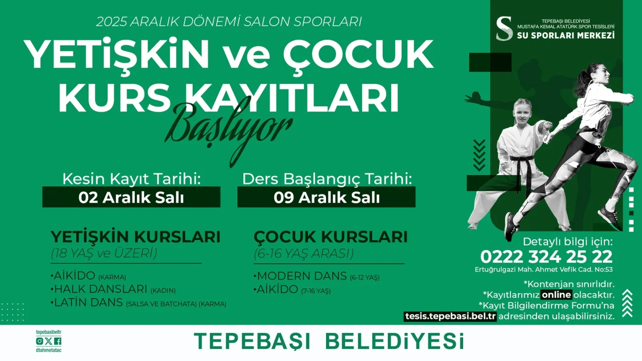 Tepebaşı Belediyesi Çocuk ve Yetişkin Kursları İçin Kayıt Başlıyor