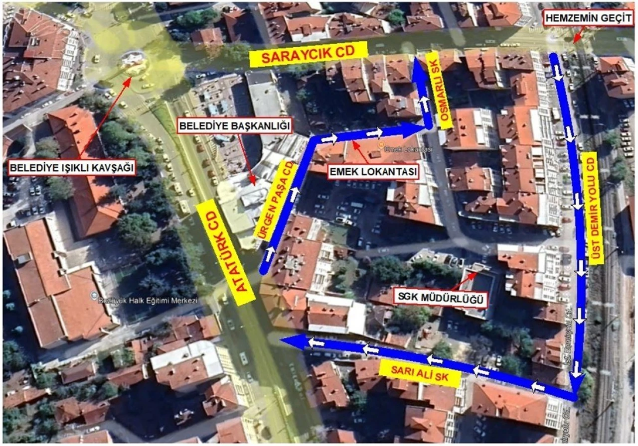 Bozüyük’te trafik akışını düzenleyen yeni tek yön uygulaması başlıyor