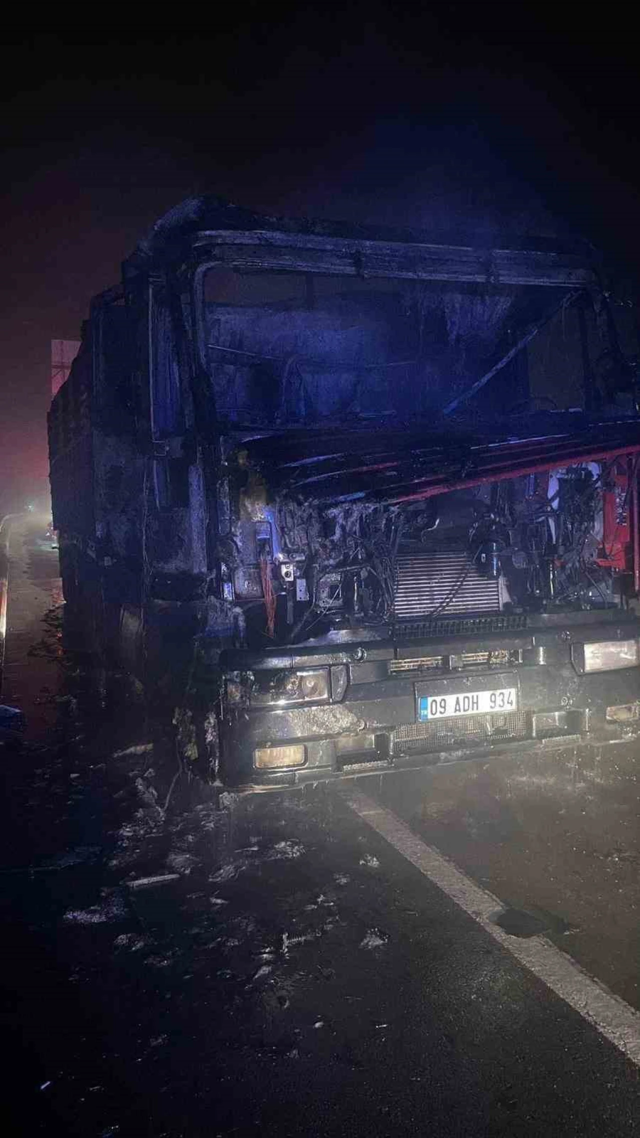 Bilecik-Osmaneli Karayolunda alev alan tır kül oldu