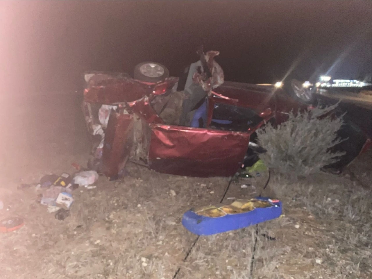 Afyonkarahisar’da takla atan otomobil can aldı