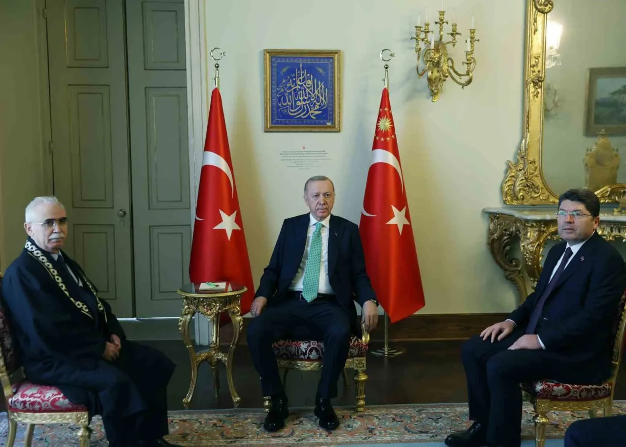 Cumhurbaşkanı Erdoğan, Anayasa Mahkemesi Başkanı Özkaya'yı Kabul Etti
