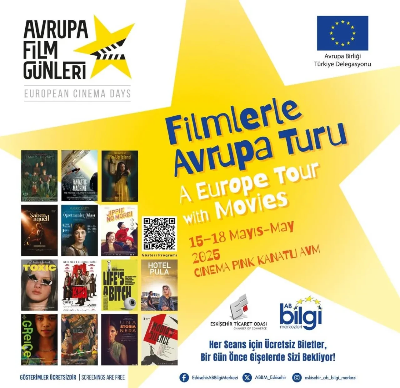 Eskişehir’de "Filmlerle Avrupa Turu" 15 Mayıs’ta başlıyor