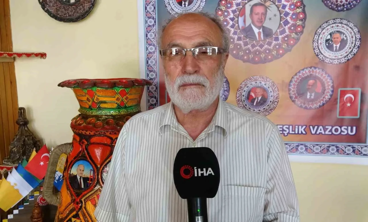 Kütahyalı Sanatçıdan Dev Eser: 165 Santimetrelik Vazada Devlet Büyüklerinin Portreleri