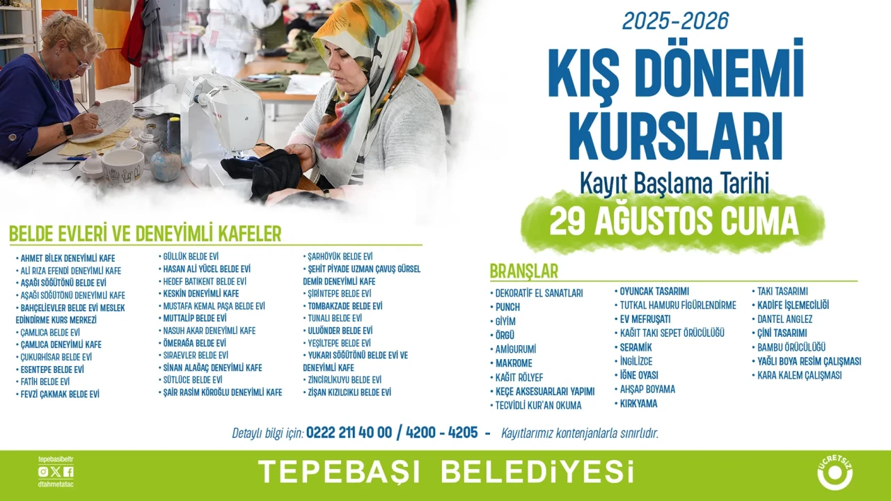 Tepebaşı Belediyesi'nden Ücretsiz Kurs İmkanı