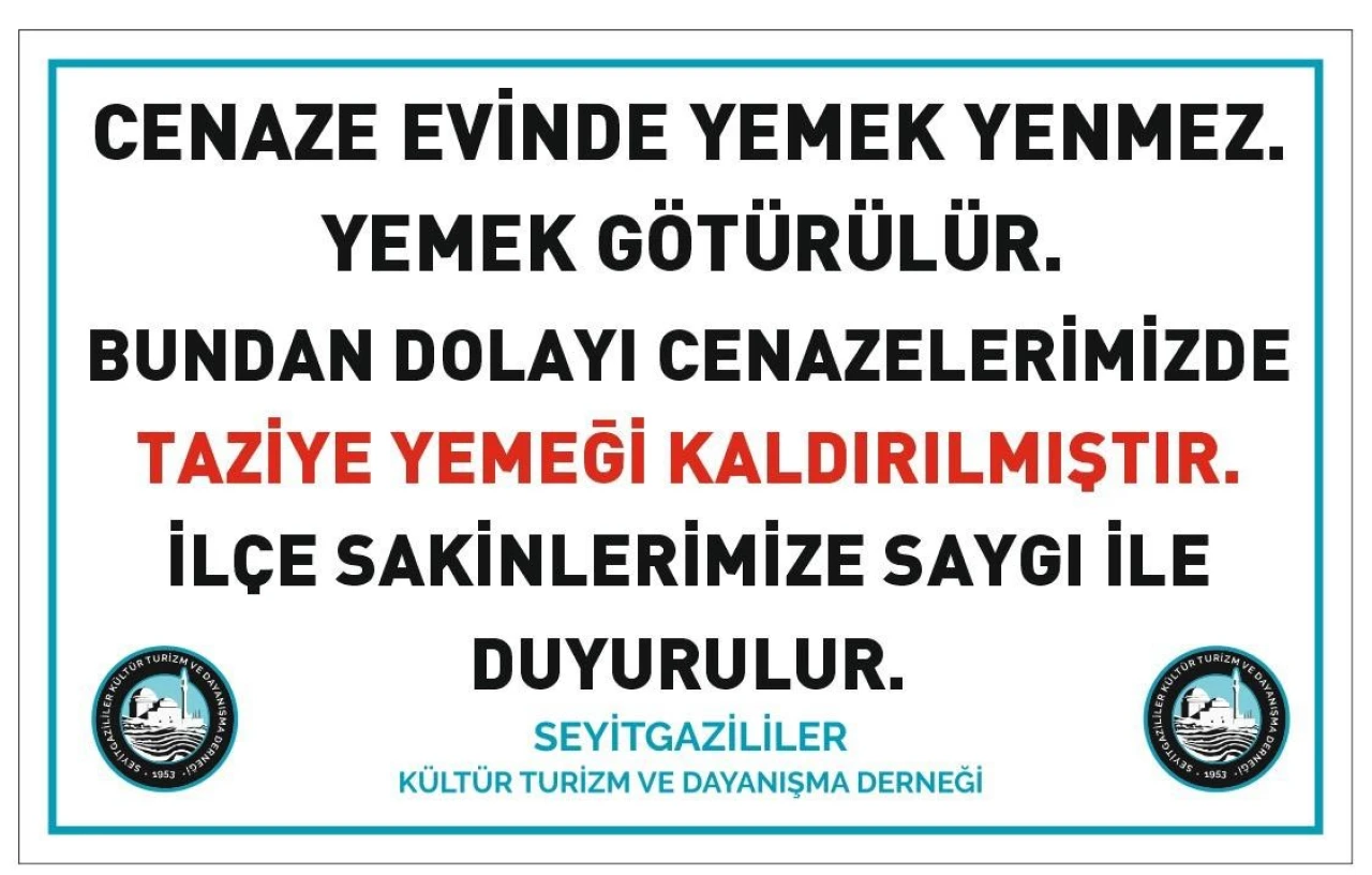 Seyitgazi’de Taziye Yemeği Uygulaması Kaldırıldı
