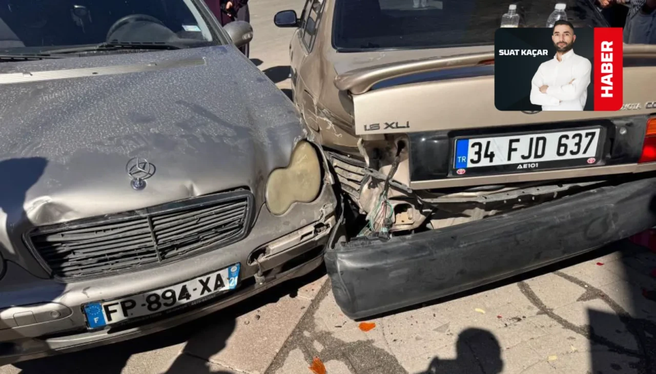 Eskişehir’de otomobil park halindeki araca ve yayaya çarptı