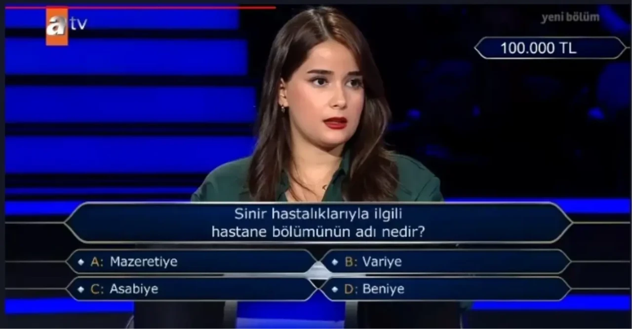 Sinir hastalıkları ile ilgili hastane bölümünün adı nedir? (Kim Milyoner Olmak İster)