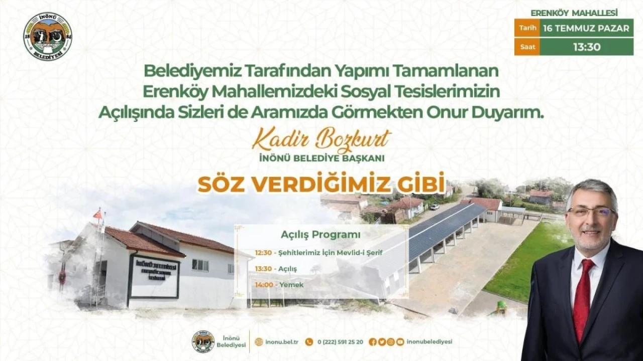 Eskişehir’de İnönü Belediyesi’nden Bir Sosyal Tesis Daha