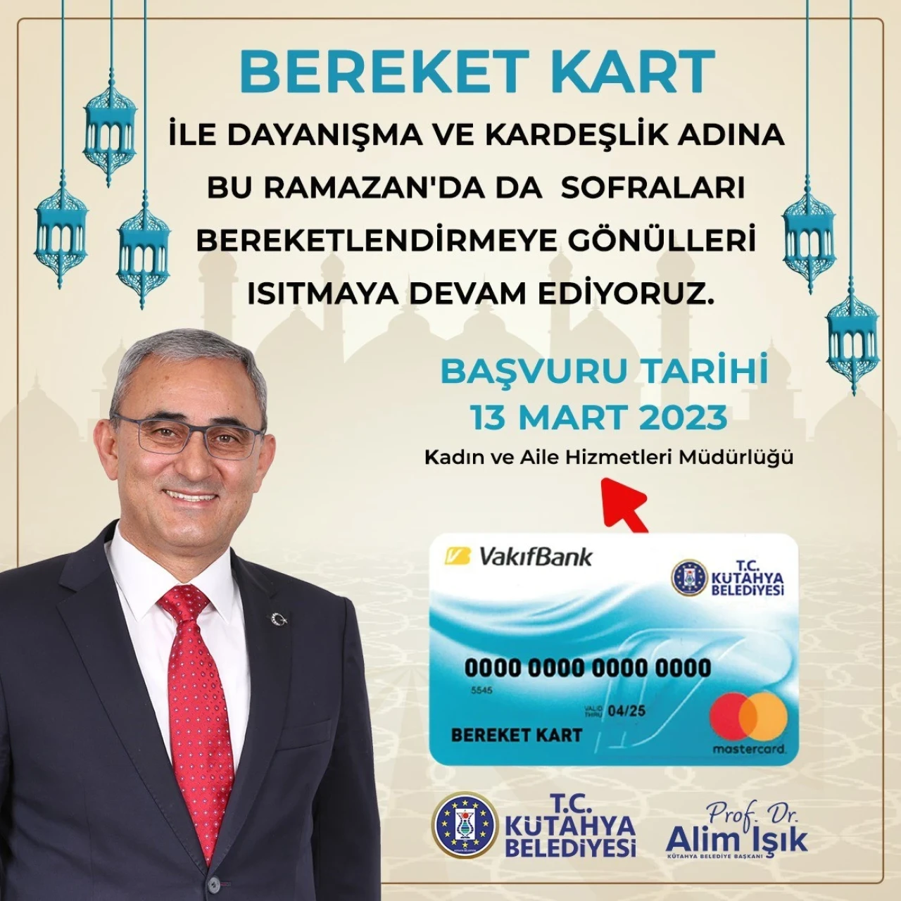 ’Bereket kart’ın limiti 500 TL’ye çıkarıldı