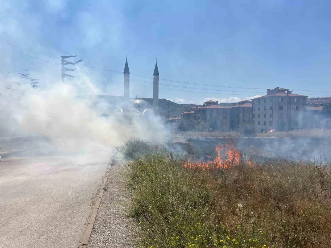 Eskişehir'de Boş Arazide Çıkan Yangın Söndürüldü