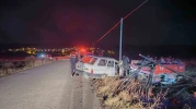 Su borusu yüklü römorka çarpan otomobilde 2 kişi yaralandı