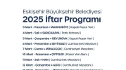 Eskişehir Büyükşehir Belediyesi 2025 İftar Programını Açıkladı