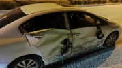 Virajı Alamayan Otomobil Maddi Kazaya Neden Oldu