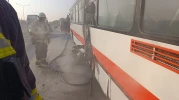 Belediye otobüsü alev aldı 1 yolcu yaralandı