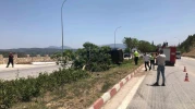 Direksiyon Hakimiyetini Kaybetti, Araç Refüje Uçtu
