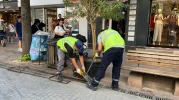 ESKİ ekipleri yağmur suyu ızgaralarını temizliyor