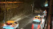 Portakal Yokuşu'nda şiddetli yağışın etkisiyle istinat duvarı büyük bir gürültüyle çöktü