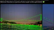 İstanbul'un simge yapıları ruh sağlığı farkındalığı için yeşile büründü