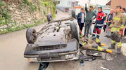 İskenderun'da kontrolden çıkan otomobil takla attı: Bir yaralı