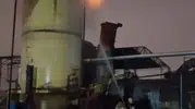 İnegöl Organize Sanayi Bölgesi'ndeki fabrikada talaş silosu yangını paniği