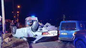 Reyhanlı'da kavşak kazası: Takla atan otomobil tır şoförlerini biçti