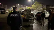 Kayseri'de kontrolden çıkan otomobil alev topuna döndü: 3 araç daha zarar gördü