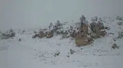 Göreme'de kaya düşmesi sonrası bölgenin değişen çehresi havadan görüntülendi