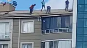 Yozgat'ta çatıdaki ihmal kamerada: İşçilerin metrelerce yükseklikteki tehlikeli çalışması yürekleri ağza getirdi