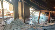 Çivril'de eski belediye binasının çatısında korkutan yangın