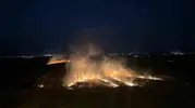 Osmaniye'de mısır tarlasında korkutan anız yangını