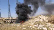 Erciş'te atık lastiklerin tutuşması paniğe neden oldu