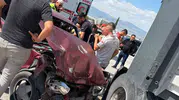 Burdur'da tır ve otomobilin karıştığı kazada iki kişi hastanelik oldu