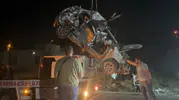 Gaziantep'teki feci kazada 7 can kaybı: Otomobilin şeritten çıktığı anlar kamerada