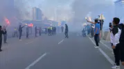 Konya'da Filistin Milli Takımı'na meşaleli ve coşkulu karşılama