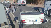 Veysel Karani beldesinde kontrolden çıkan otomobil şarampole uçtu