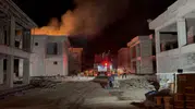Melikgazi'de inşaat halindeki villanın çatısında korkutan yangın