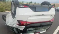 Sivrihisar’da iki otomobil çarpıştı: Biri takla attı