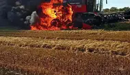İpsala'da çeltik hasadını kabusa çeviren yangın: Biçerdöver küle döndü