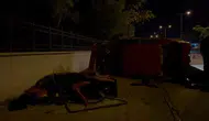 Alkollü sürücü dehşet saçtı: Refüjü aşıp motosikletliye çarptı