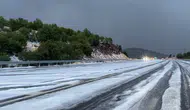Bingöl'de mevsim geçişi: Sağanak sonrası gökkuşağı ve dolu sürprizi