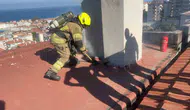 Mudanya'da çatı tadilatı sırasında korkutan yangın