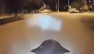 Kurye motosikletiyle kafa kafaya çarpıştı: O anlar kask kamerasında