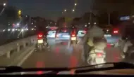 Mudanya Bulvarı'nda tehlikeli takip: Motosikletli grup otomobilin etrafını sardı