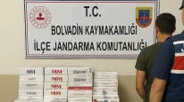 Eve yapılan baskında 4 bin 136 paket kaçak tütün ürünü ele geçirildi