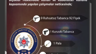 Ateşli Silah ve Bıçak Operasyonu: 12 Olayda 12 Şüpheliye İşlem Yapıldı