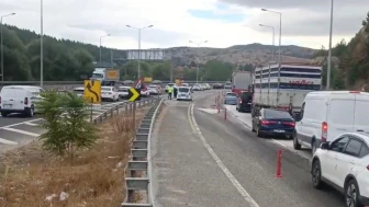 Bilecik-Eskişehir karayolunda yol çalışması başladı, trafik tek şeride düşürüldü