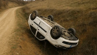 Takla atan otomobil şarampole düştü: Sürücü hastaneye kaldırıldı