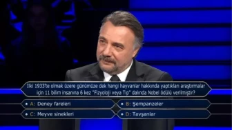 İlki 1933'te olmak üzere günümüze dek hangi hayvanlar hakkında yaptıkları araştırmalar için 11 bilim insanına 6 kez "Fizyoloji veya Tıp" dalında...